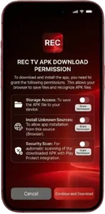 Rec TV iOS iPhone'da Ücretsiz Canlı TV ve Film İzle 5 Grant permission of access to Rec TV Apk for download in ios
