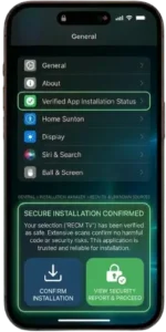 Rec TV iOS iPhone'da Ücretsiz Canlı TV ve Film İzle 6 Install the app from Ios setting